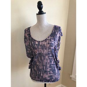 Free People Women's Tie Dye Blouson Top SZ XS PINK